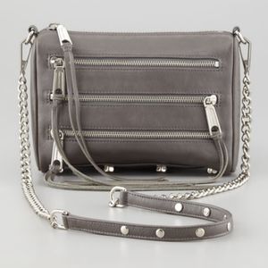 Rebecca Minkoff  Mini 5 Zip Leather Crossbody Bag